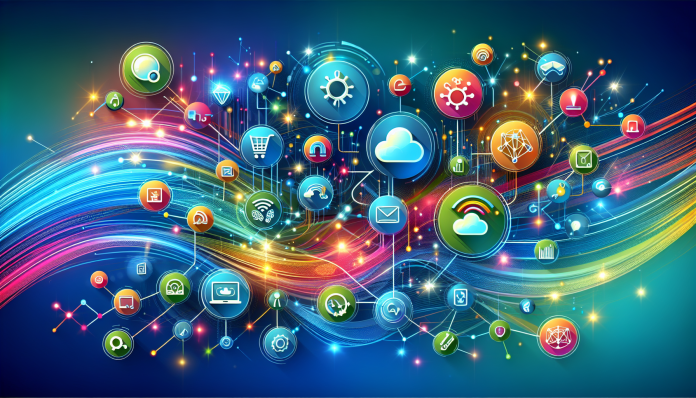 Illustration showcasing emerging SaaS trends for 2024, highlighting cloud-based solutions.
